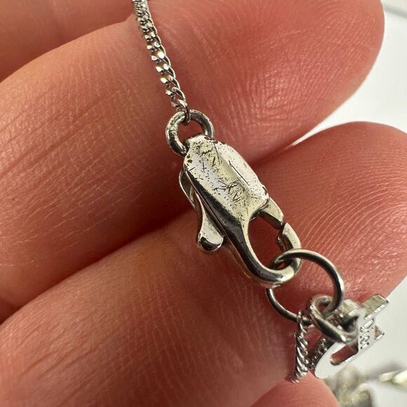 Christian Dior Letter “D” Y-Drop Silver Tone Rhinestone Pendant Necklace - Picture 10 of 11